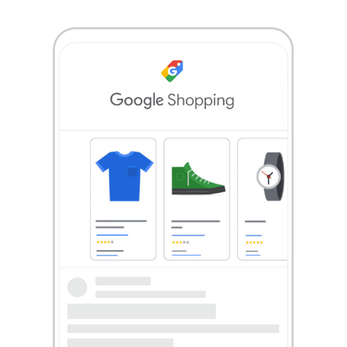 Google Shopping Kampagne – Produktanzeigen mit Bild und Preis für Onlineshops